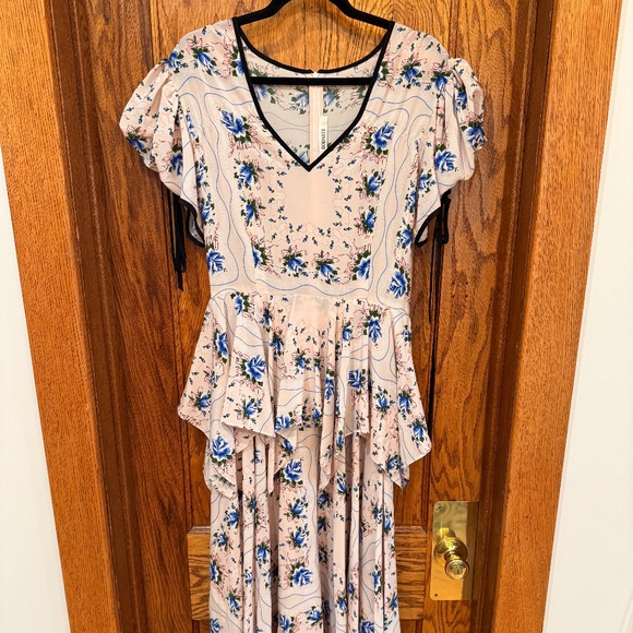 Rodarte Silk Ruffled Floral Dress Size 10 - Picture 2 of 6